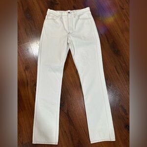 White High-Rise Straight Leg Jeans - Women 27